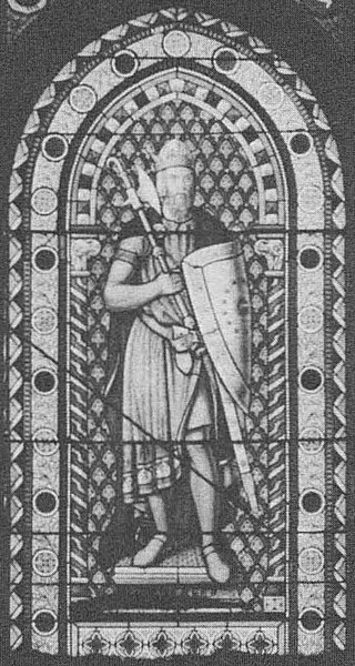 Stained glass window representing Somerled